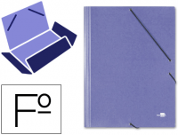 Carpeta de gomas tipo prespán Liderpapel folio con triple solapa azul
