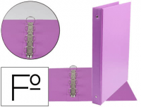 Carpeta PVC Folio con cuatro anillas redondas 25 mm lila