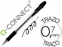 Bolígrafo barato Q-Connect Delta con empuñadura de caucho negro
