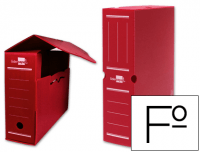 Caja de archivo definitivo de plástico 26x36x10 cm roja