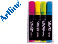 Bolsa de cuatro rotuladores flúor ArtLine EK-660 de colores neón