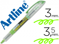 Rotulador fluorescente de tinta líquida y punta biselada ArtLine verde