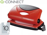Taladrador pequeño de metal para diez folios Q-Connect rojo