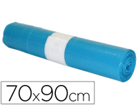 Rollo 10 bolsas basura azules de 70x90 cm