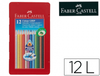 Caja metálica 12 lápices de colores Faber-Castell acuarelables