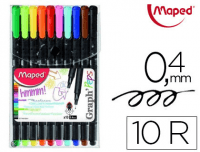 Rotuladores Maped® Graph Peps Fine Liner, blíster 10 colores