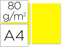 Paquete papel 100 hojas Din A4 80 g/m² amarillas Liderpapel