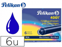 Tinta Pelikan® para estilográficas Pelikan® 4001, 6 cartuchos azules