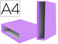 Caja para archivador Liderpapel A4 con lomo 8.2 cm lila