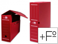 Caja archivo definitivo plastico liderpapel rojo tamaÑo 387x275x105 mm