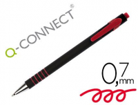 Boligrafo Q-connect retractil con grip 0,7 mm color rojo
