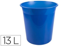 Papelera plastico q-connect azul translucido 13 litros dim. 275x285 mm