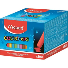 Maped Color'Peps - Caja 100 tizas de colores para aceras y calzadas, 10 colores