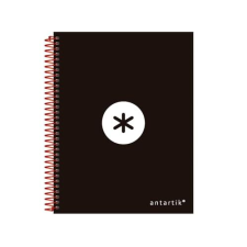 Cuaderno Antartik A5, 120h, 100 g, liso, bandas, 6 taladros, negro