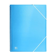 Cuaderno espiral con 30 fundas plástico A4, cierre gomilla, azul - Oxford Urban