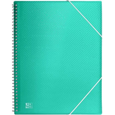 Cuaderno espiral con 30 fundas plástico A4, cierre gomilla,  turquesa - Oxford Urban