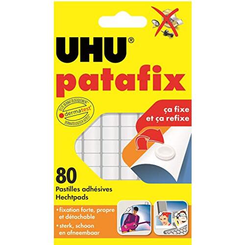 UHU Patafix - 80 pastillas masilla sujetacosas, color blanco UHU Patafix - 80 pastillas masilla sujetacosas, color blanco