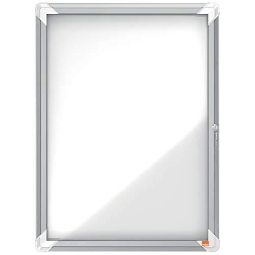 Nobo Premium Plus - Vitrina magnética para exteriores, con cerradura, tablero para 4 hojas DIN A4, blanca Nobo Premium Plus - Vitrina magnética para exteriores, con cerradura, tablero para 4 hojas DIN A4, blanca
